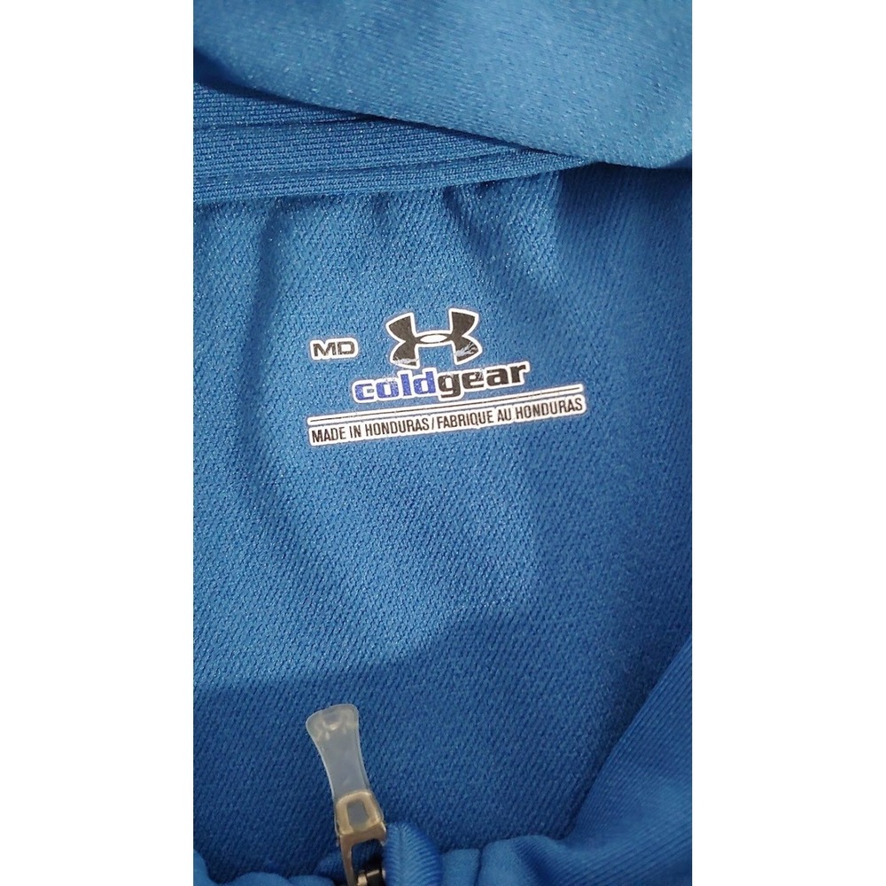 Under Armour Mens Medium Blue ColdGear Half Zip Long Sleeve Athletic Pullover - Picture 9 of 13